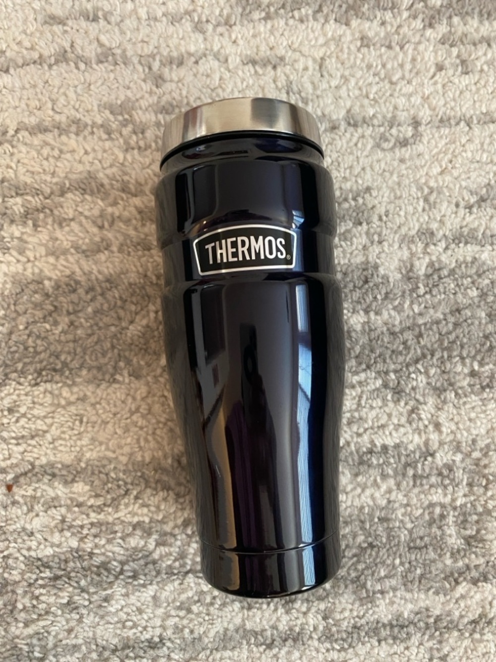NEW THERMOS Black Stainless Steel King Vacuum-Insulated Travel Tumbler, 16 Oz